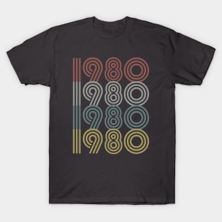 1980 Birth Year Retro Style T-Shirt